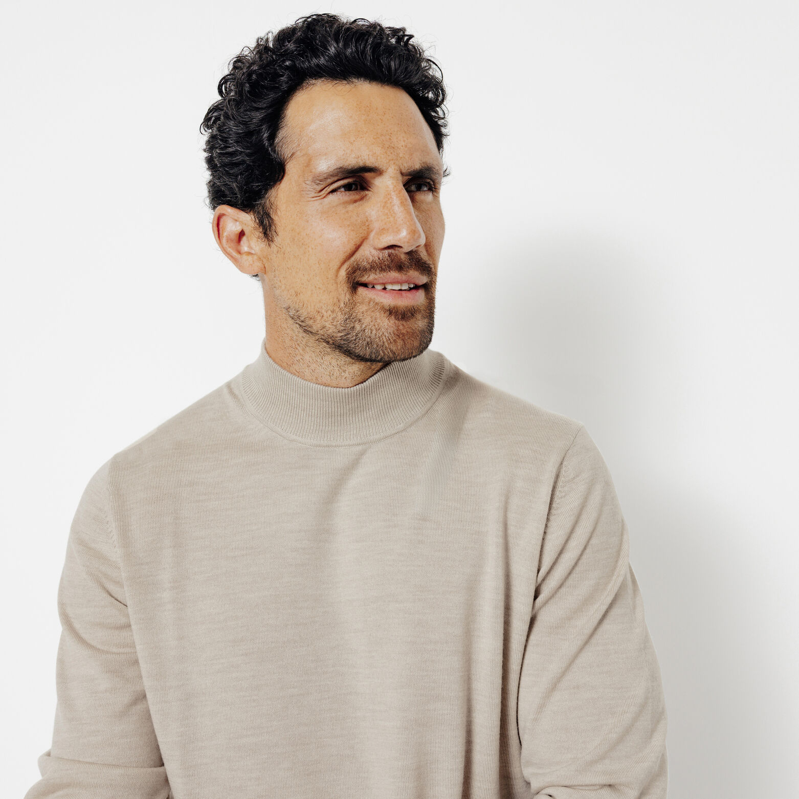 Trui schoorsteenkraag in merinos