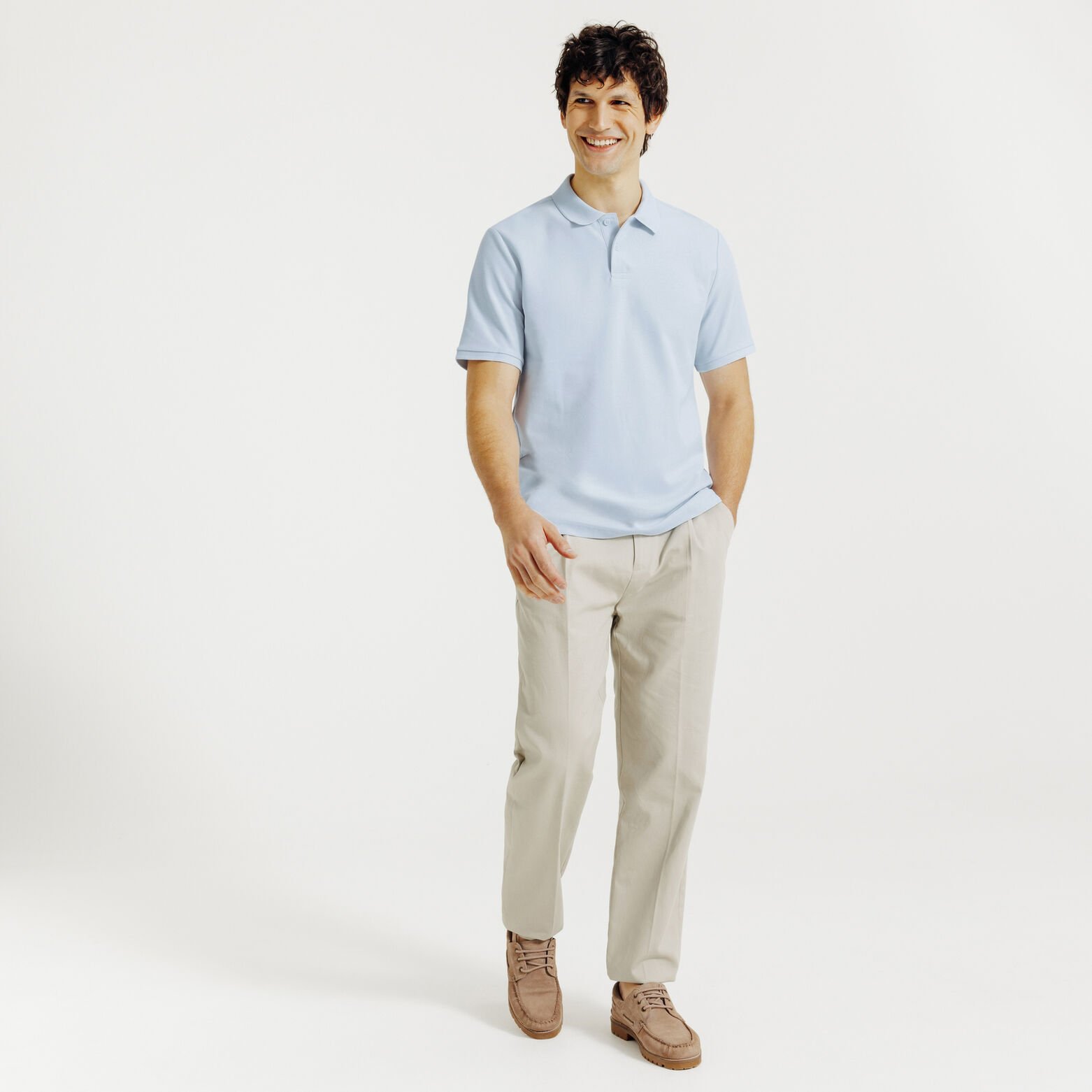 Polo manches courtes piqu&eacute; uni