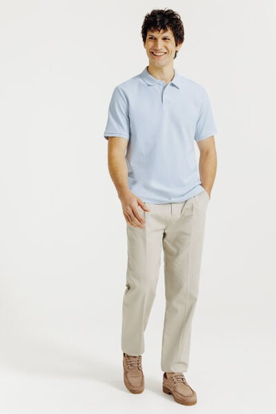 Polo manches courtes piqu&eacute; uni