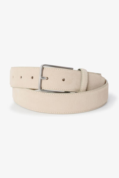 Ceinture en cuir su&egrave;de &agrave; boucle