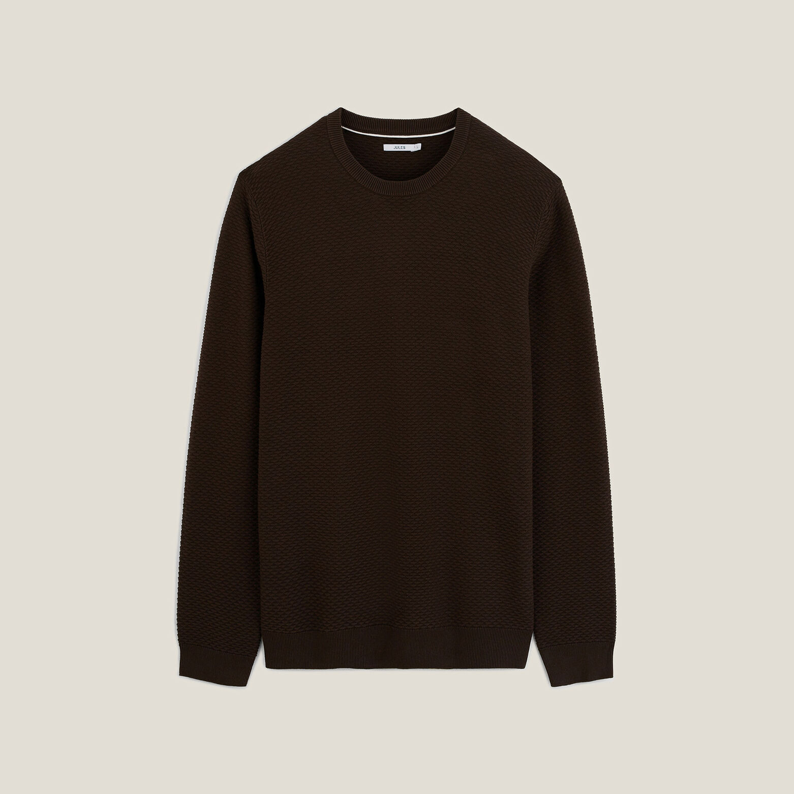 Pull col rond jeux de points fantaisie