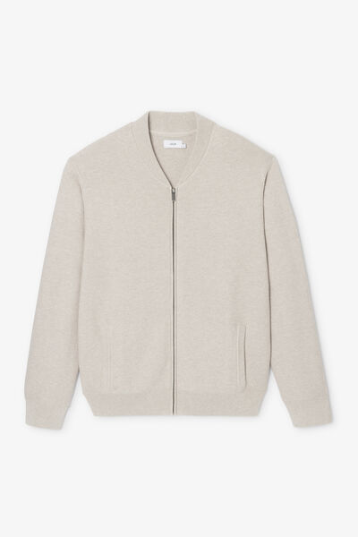 Gilet zipp&eacute; jeux de points col typ&eacute; sport