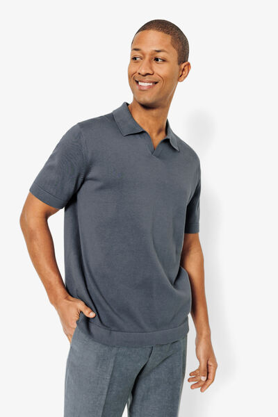 Polo en maille col resort jersey
