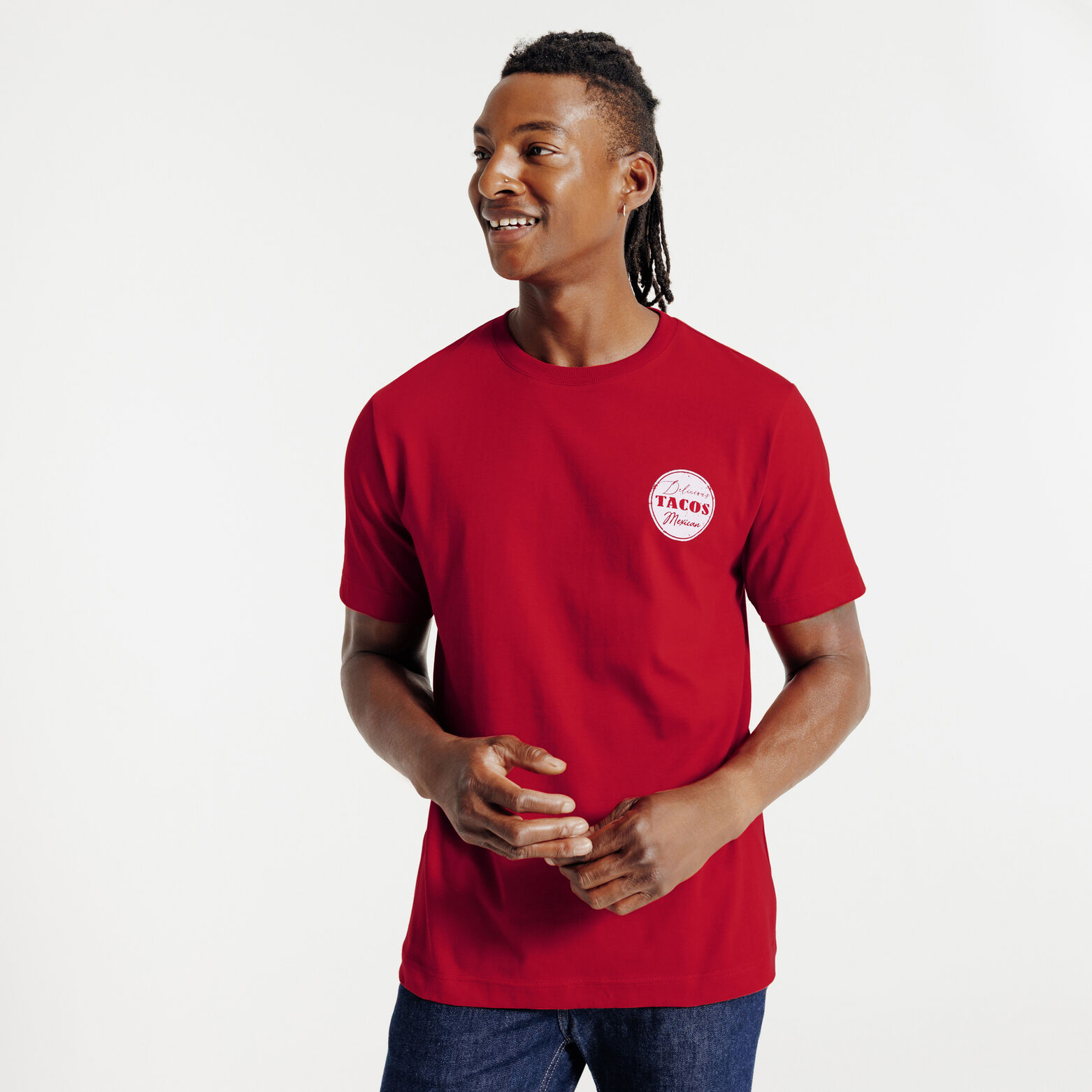 T-shirt met foodprint voor-en achteraan