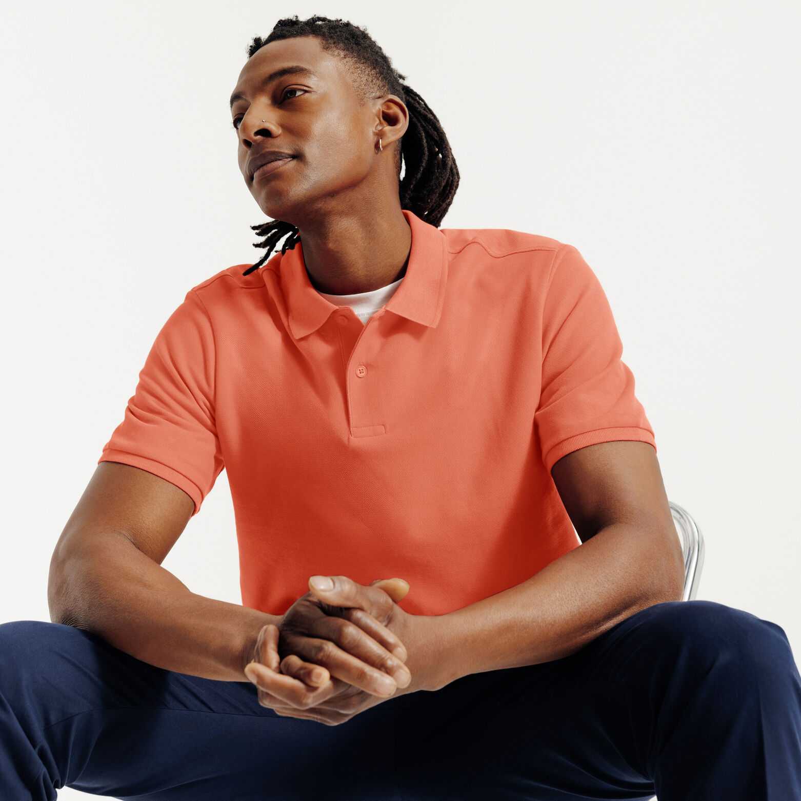 Polo manches courtes piqu&eacute; uni