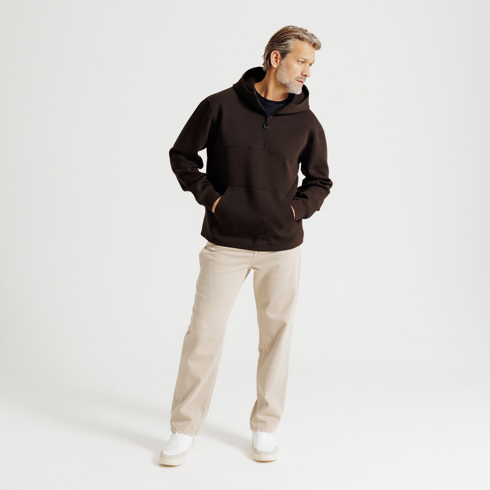 Sweat &agrave; capuche zipp&eacute; cordons