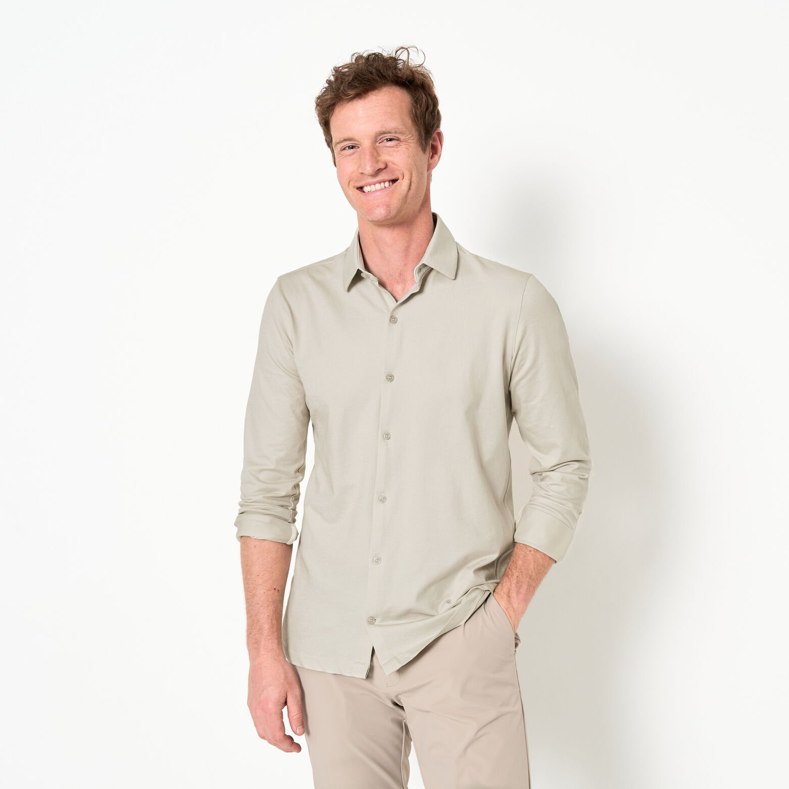 Chemise en maille coton slim