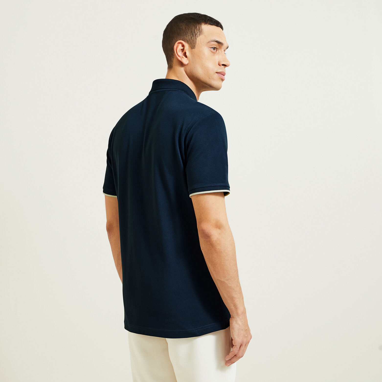 Polo met korte mouwen en borstprint