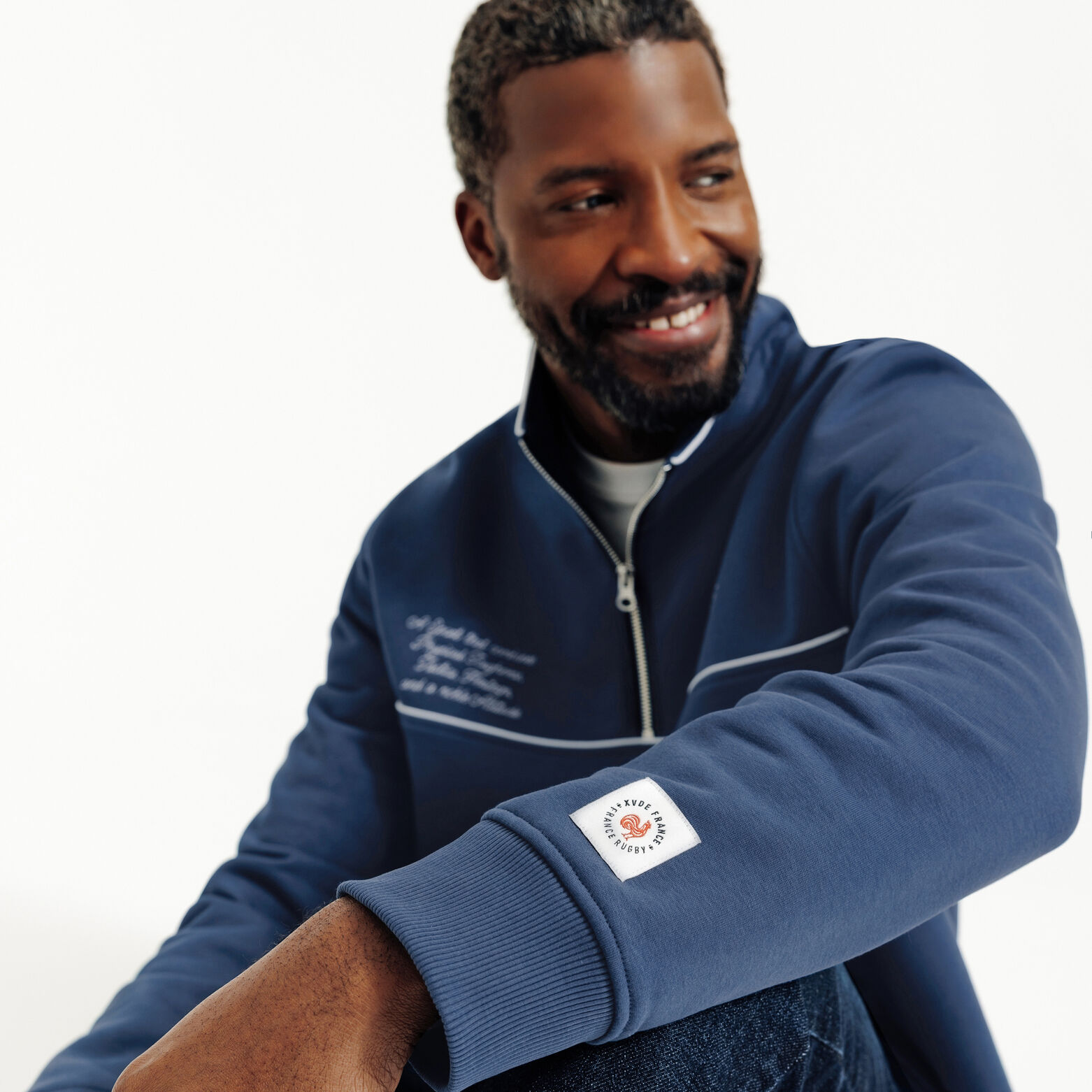 Sweat col montant zipp&eacute; licence France Rugby