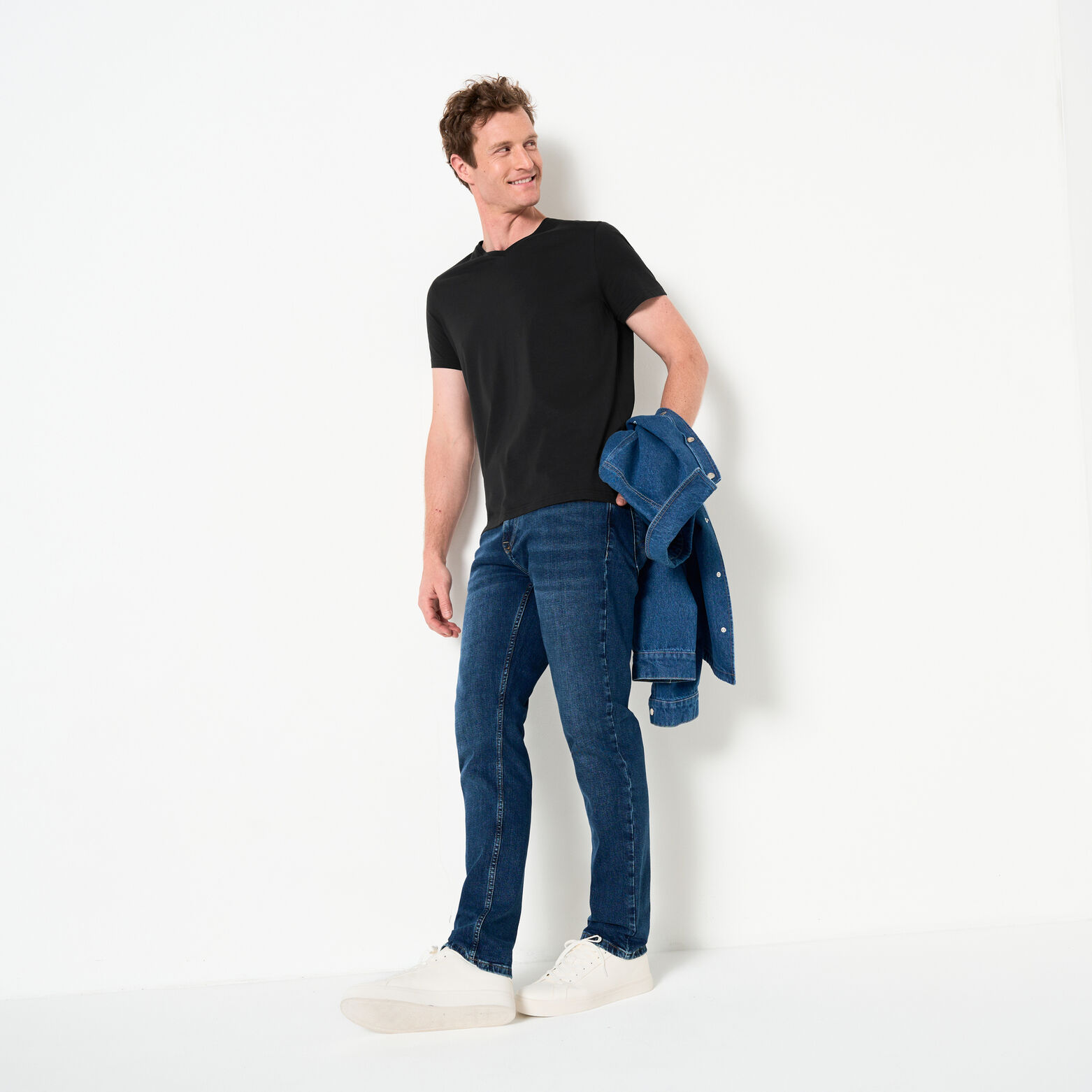 Tee shirt col V en coton