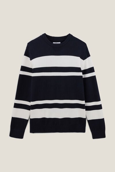 Gestreepte trui met ronde hals