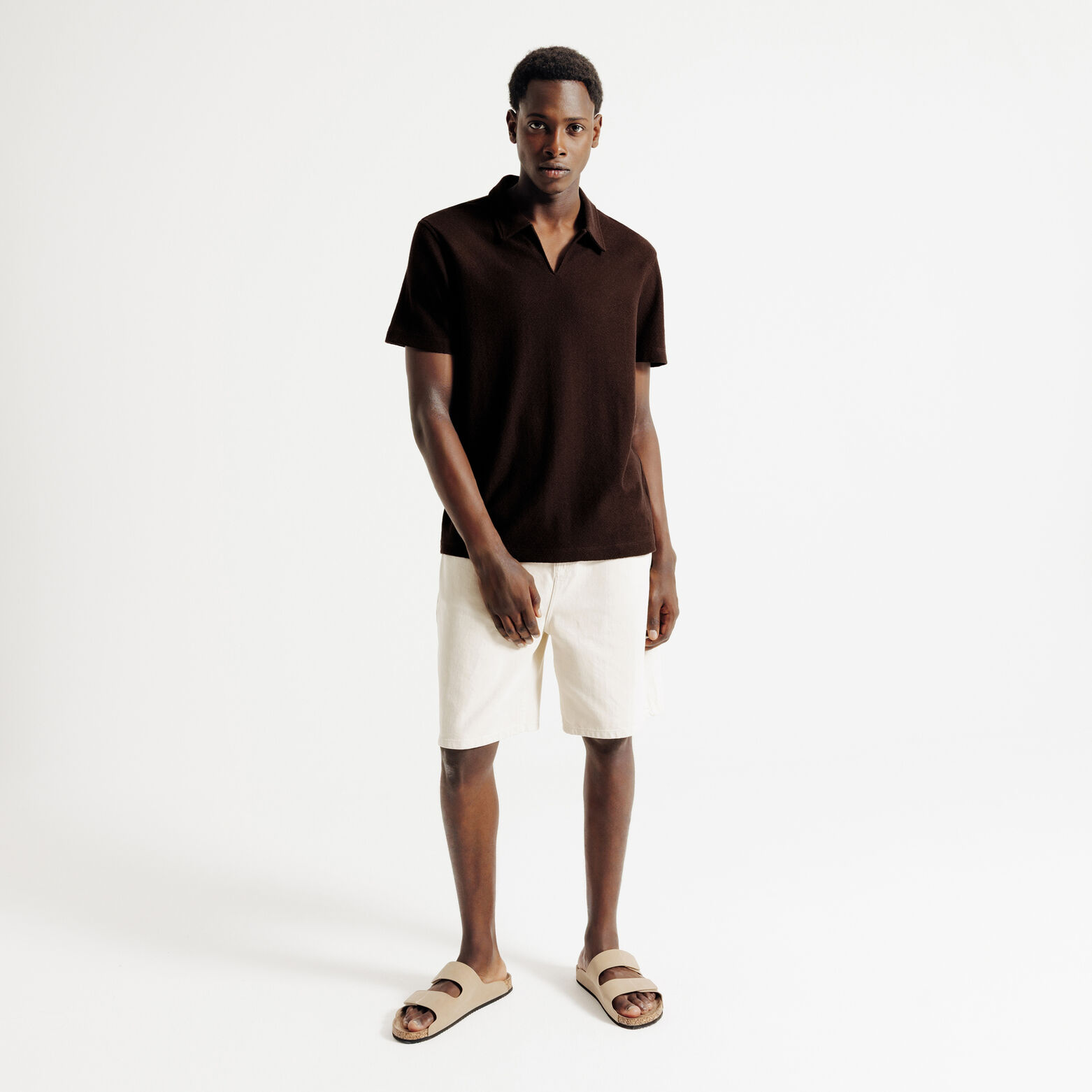 Polo manches courtes col V