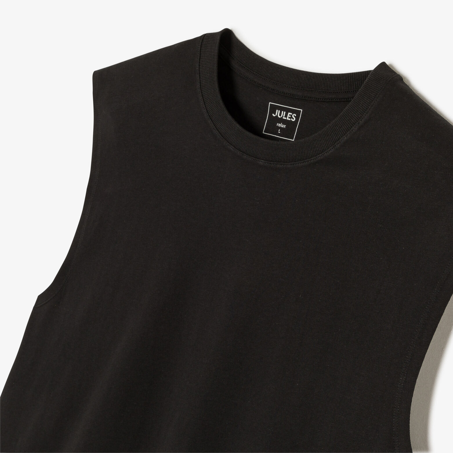 Effen mouwloos hemdje met ronde hals in katoen