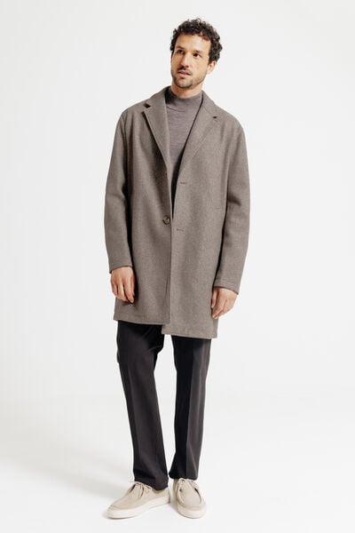 Manteau hiver long col tailleur