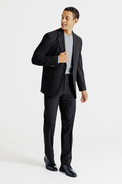 Costume 2 pi&egrave;ces confort ray&eacute; - Bleu fonc&eacute;