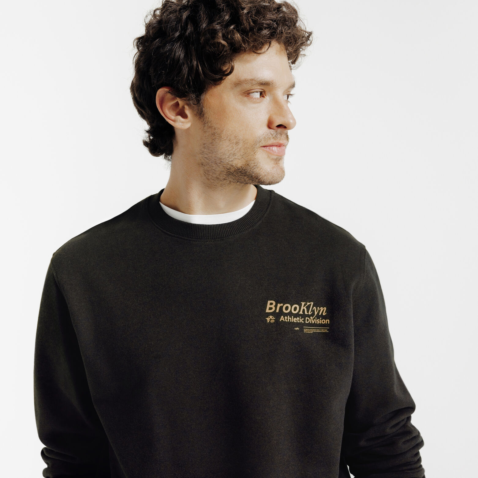 Sweater met ronde hals, print op voor-en achterkan