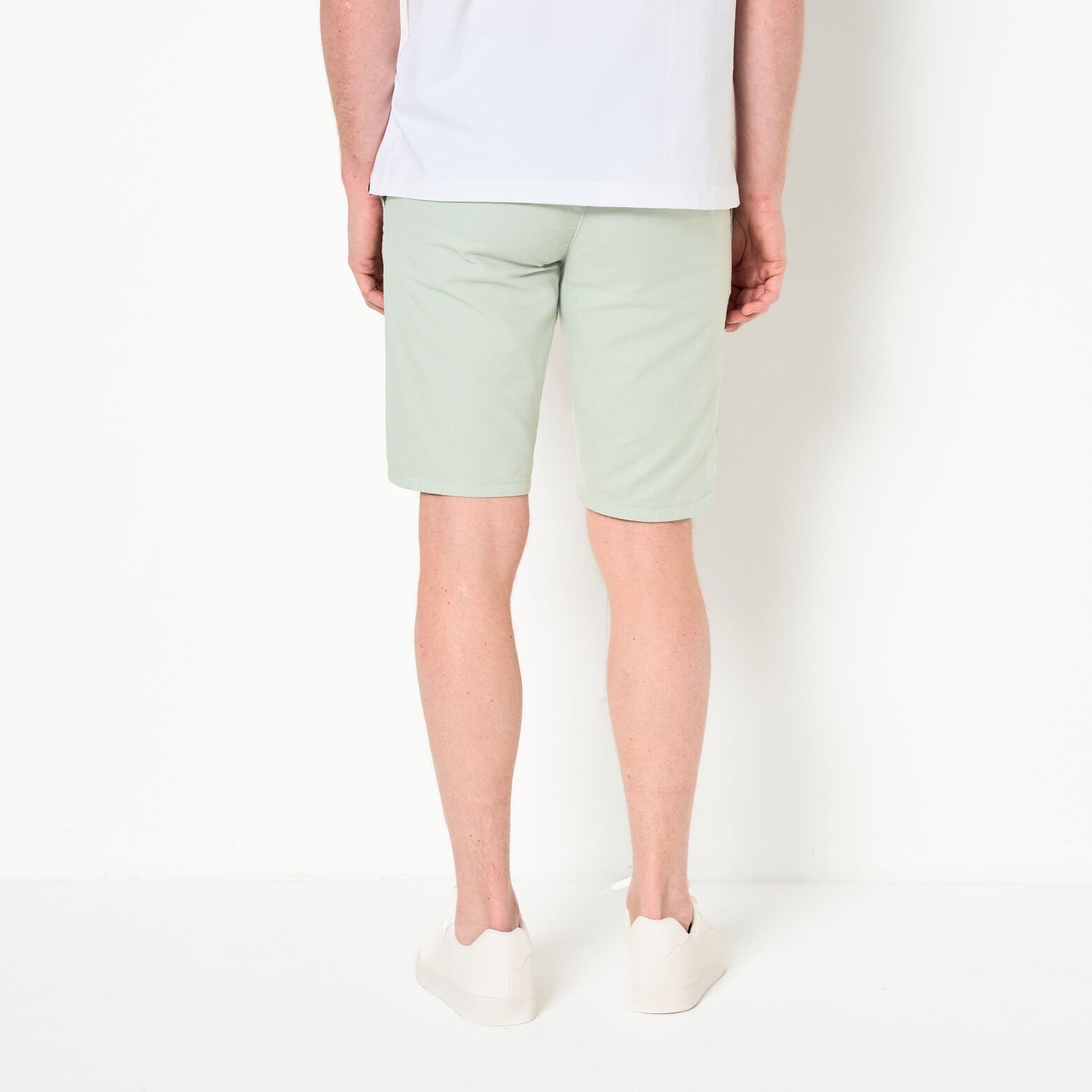 Effen bermuda in katoen en linnen