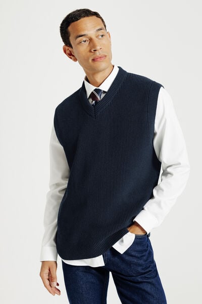 Trui met V-hals zonder mouwen