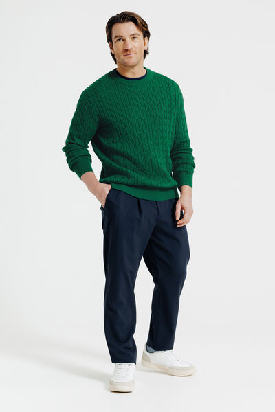 Pull col rond torsad&eacute;