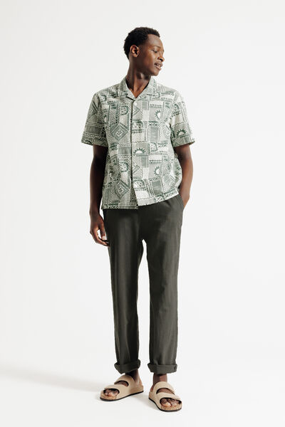 Pantalon loose mati&egrave;re textur&eacute;e