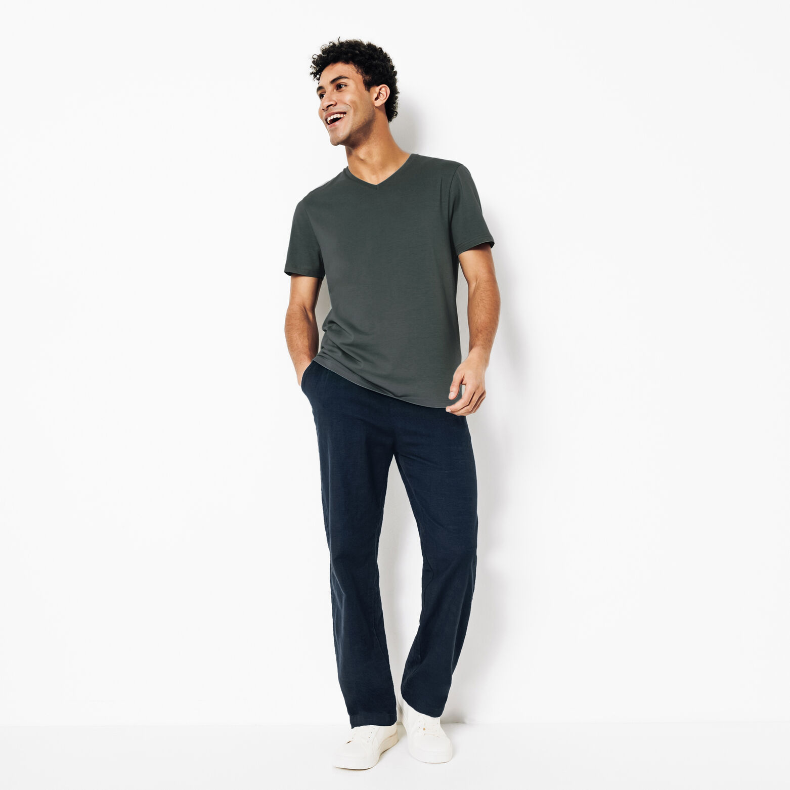 Tee shirt col V en coton