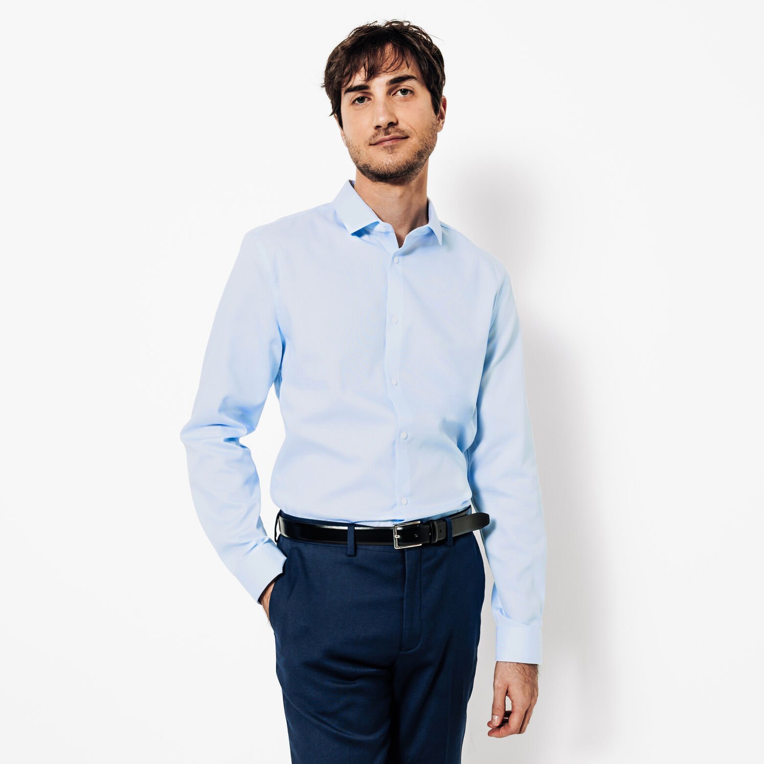 Chemise sans repassage en coton