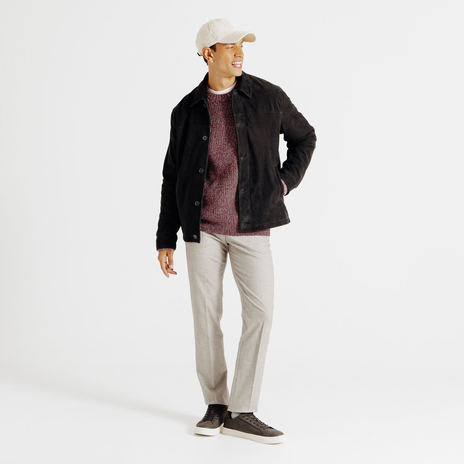 Trui ronde hals in tweed