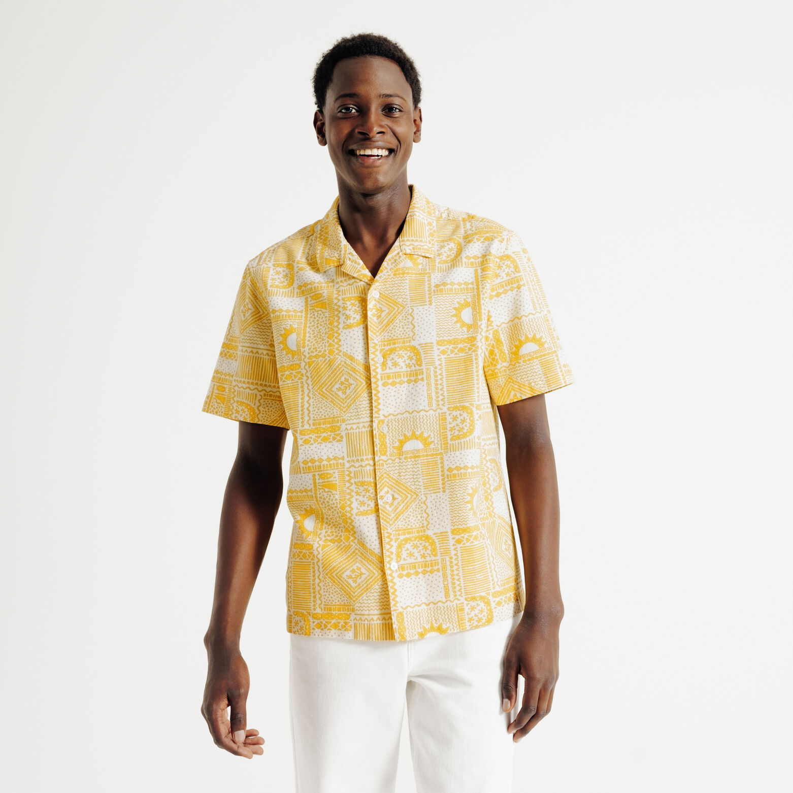 Chemisette en coton imprim&eacute;e