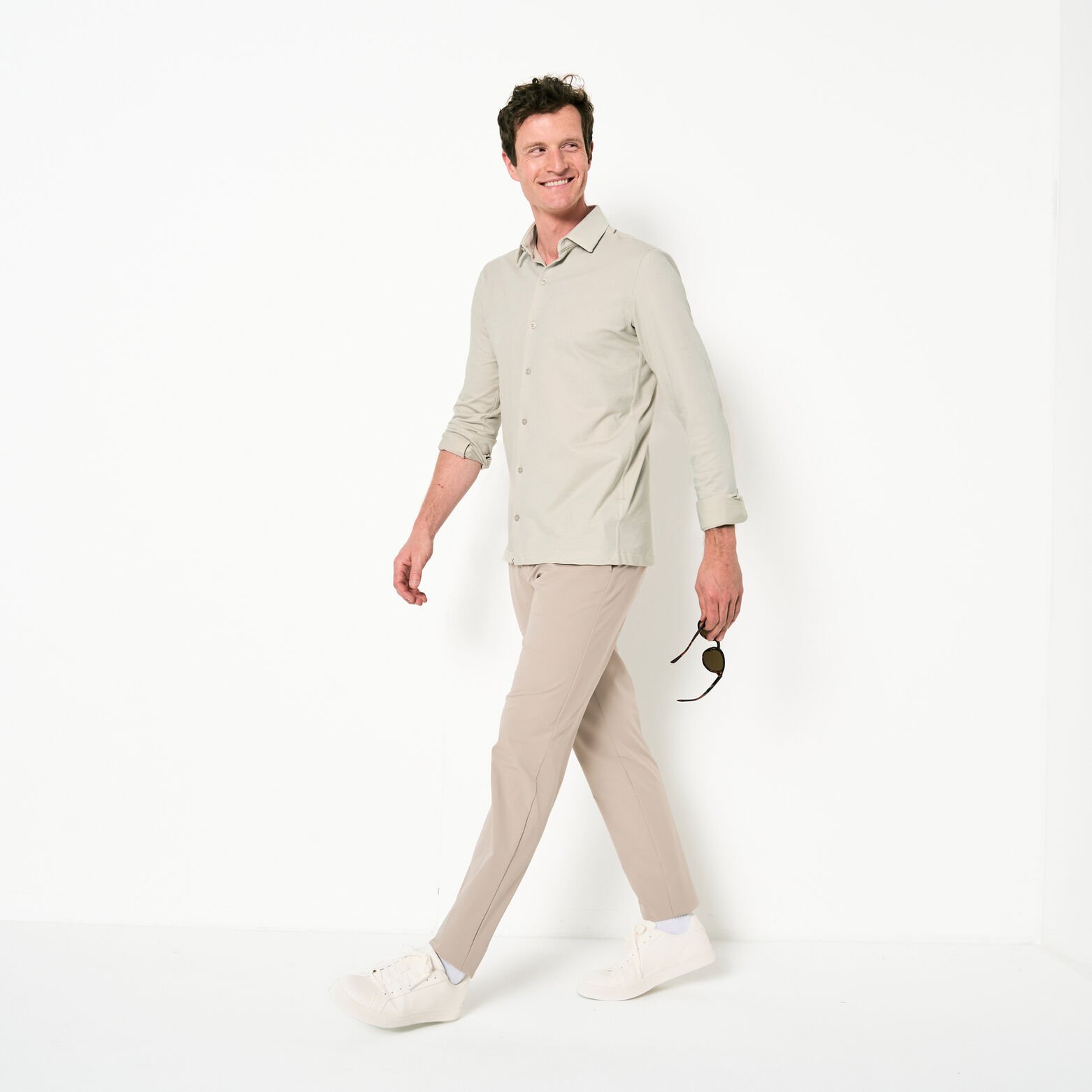 Chemise en maille coton slim