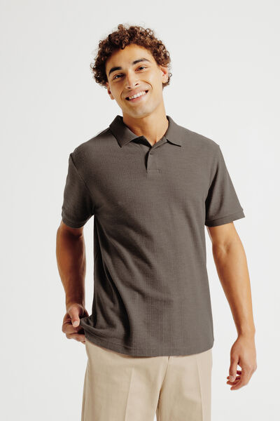 Polo manches courtes textur&eacute;