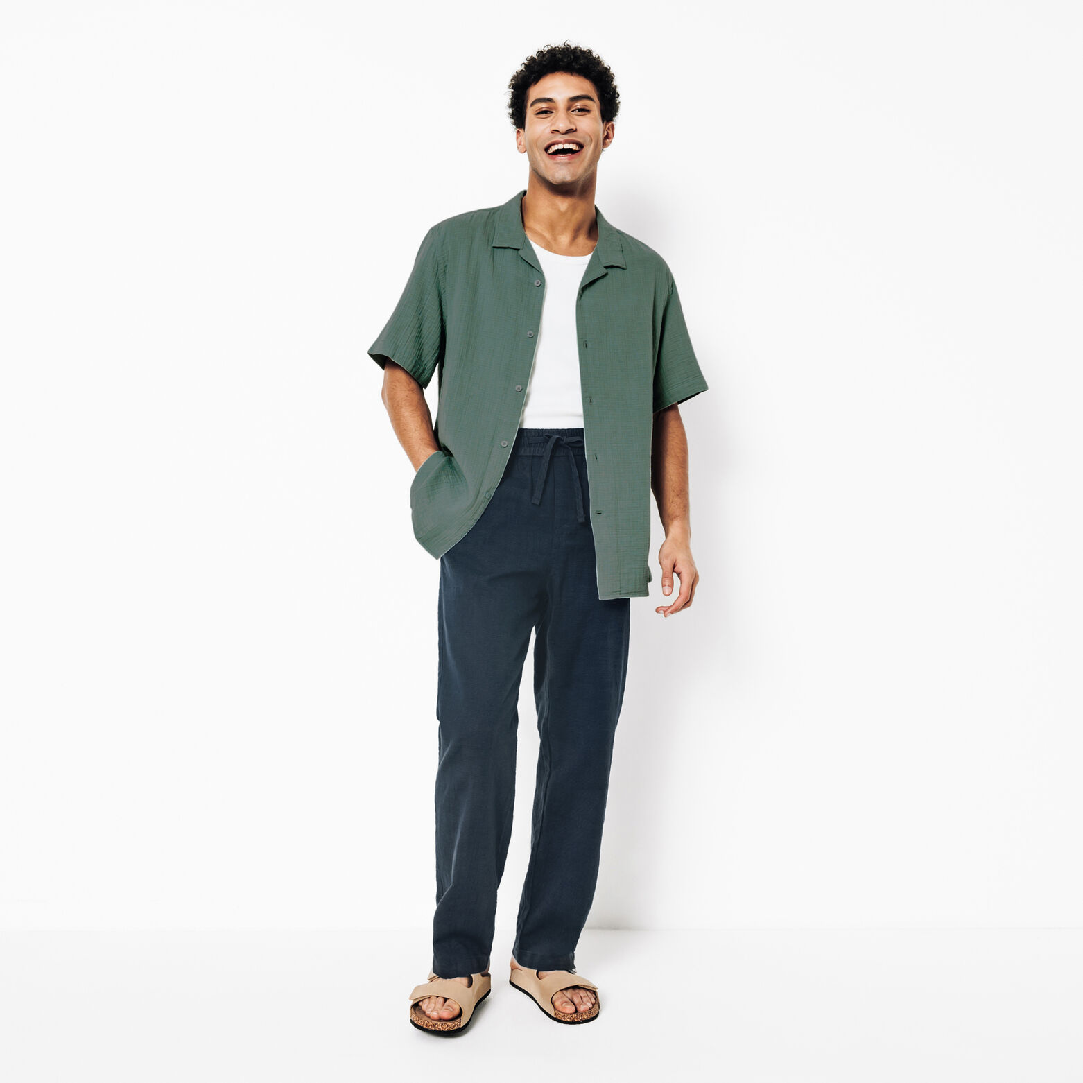 Chemisette en gaze de coton col requin