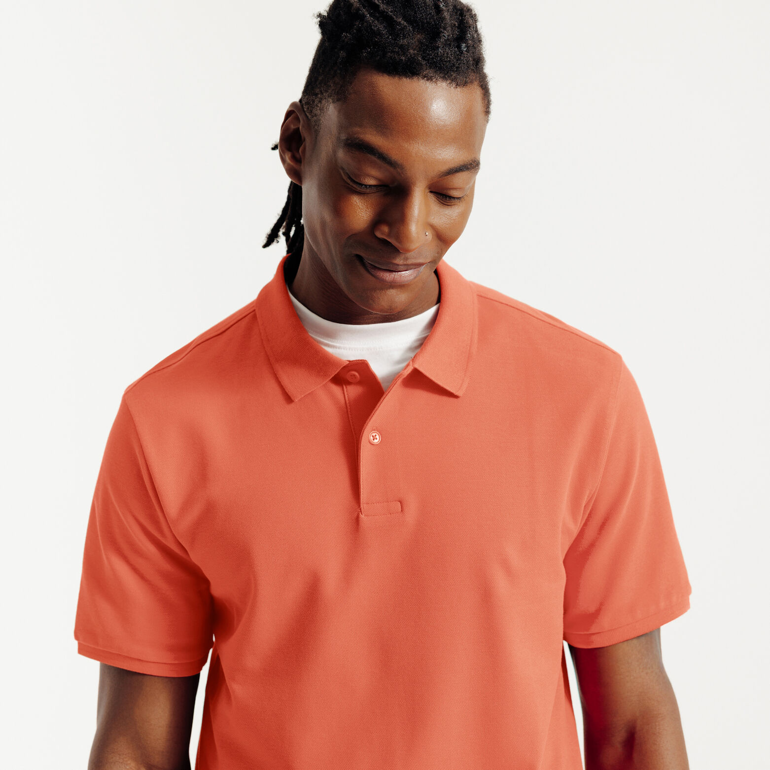 Polo manches courtes piqu&eacute; uni