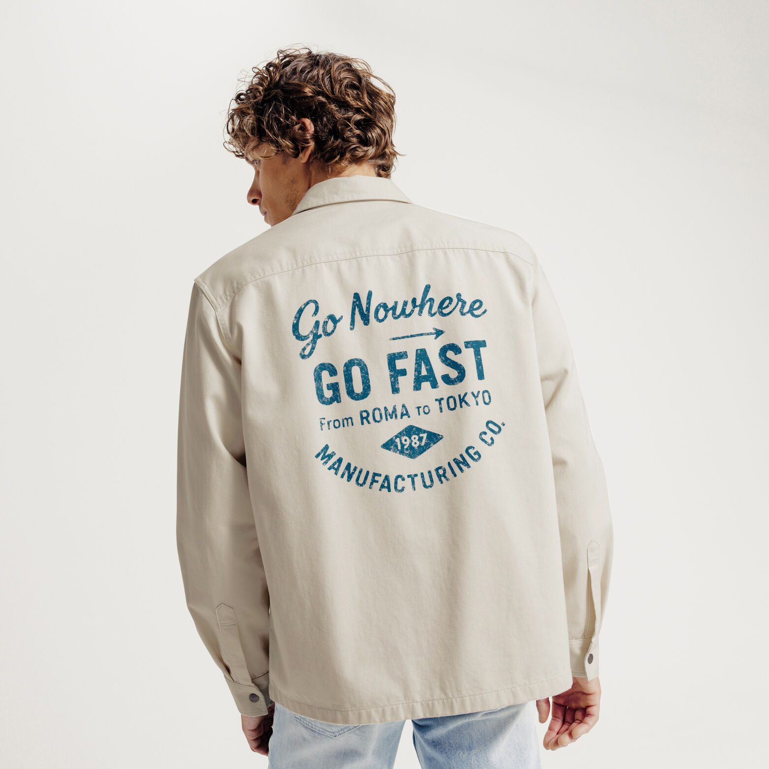 Overhemd in katoen met print