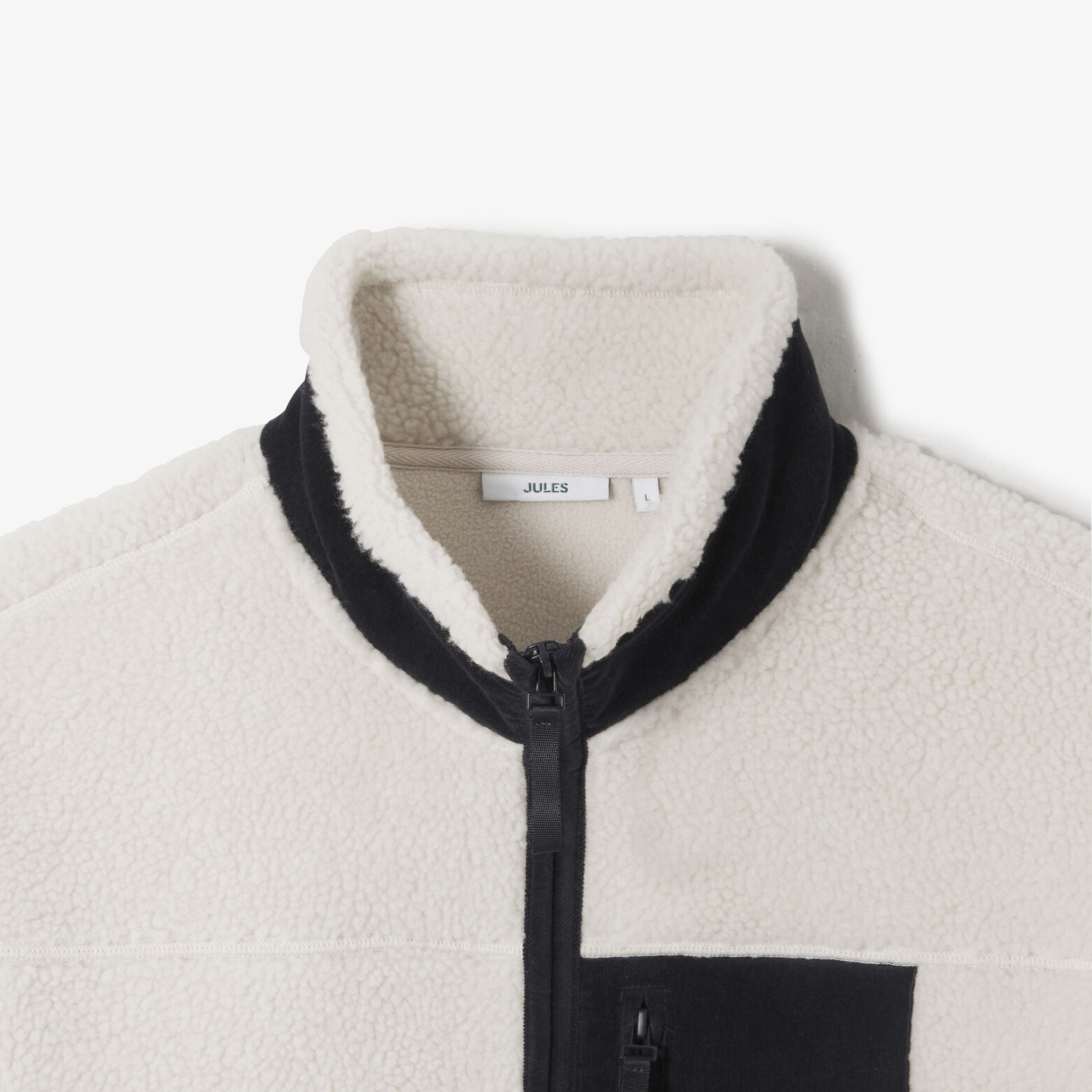 Veste zipp&eacute;e en sherpa contrast&eacute;e