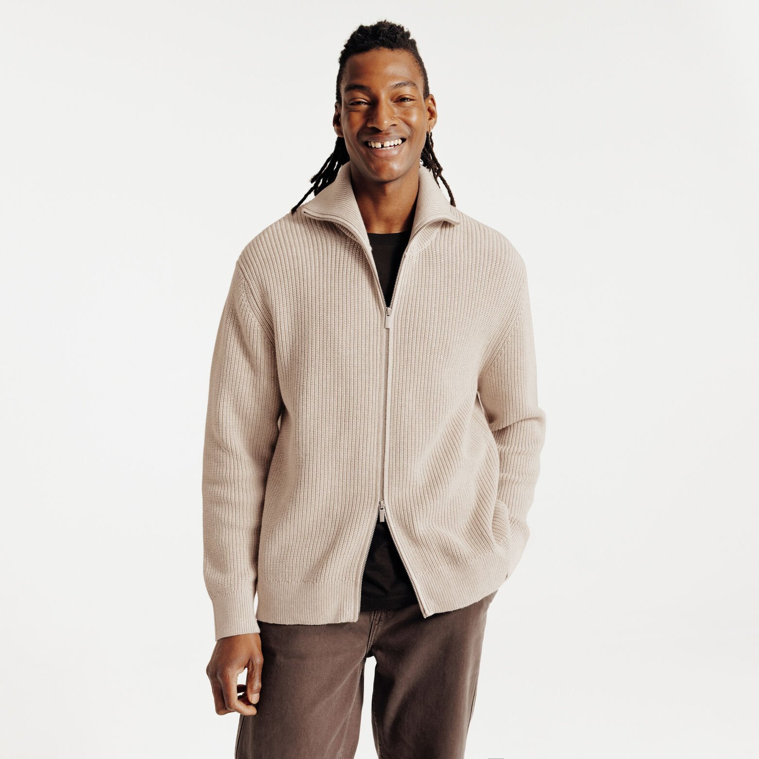 Gilet met rits en truckerskraag