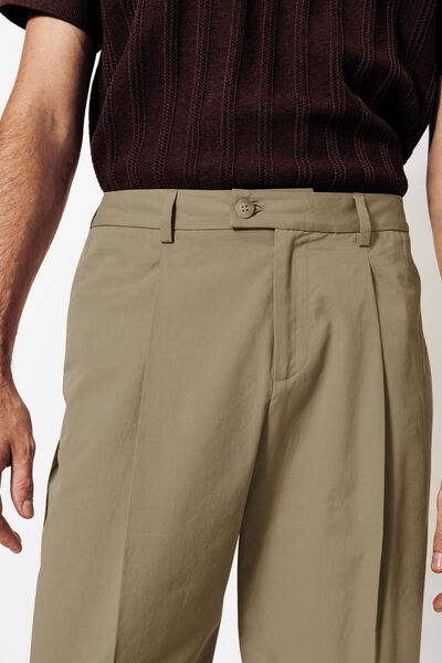 Pantalon chino large l&eacute;ger en  coton