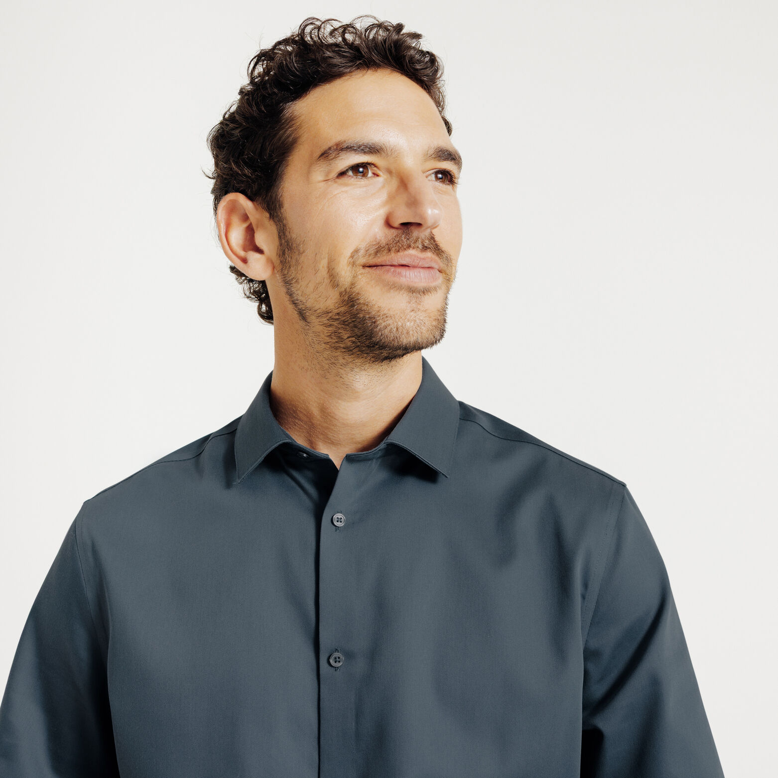 Slim effen strijkvrij hemd in katoen