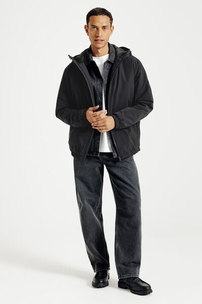 Blouson &agrave; capuche zipp&eacute;