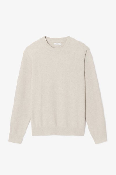 Pull col rond jeux de points fantaisie