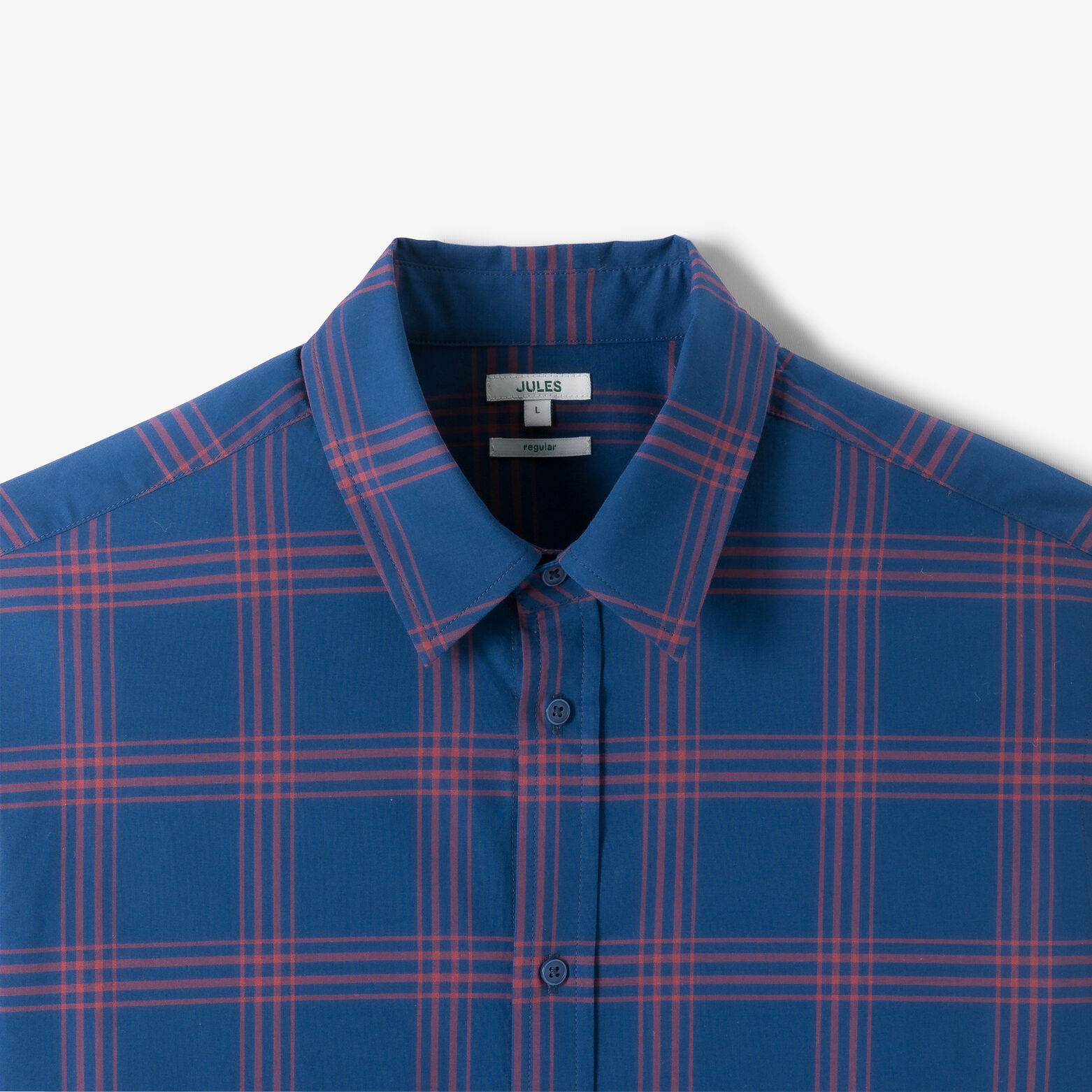 Chemise regular &agrave; carreaux en coton