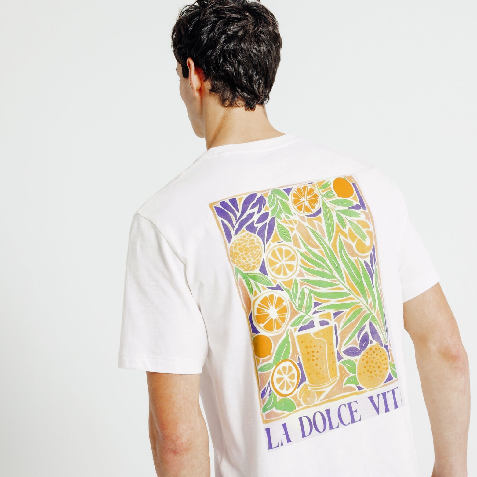 Tee shirt imprim&eacute; devant et dos "dolce vita"