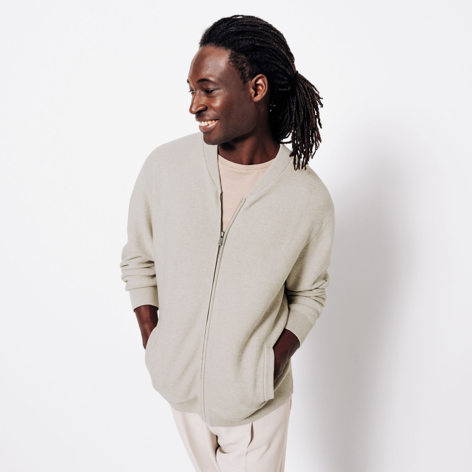 Gilet zipp&eacute; jeux de points col typ&eacute; sport