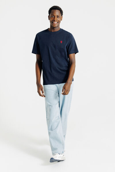 Tee shirt mati&egrave;re flamm&eacute;e broderie poitrine