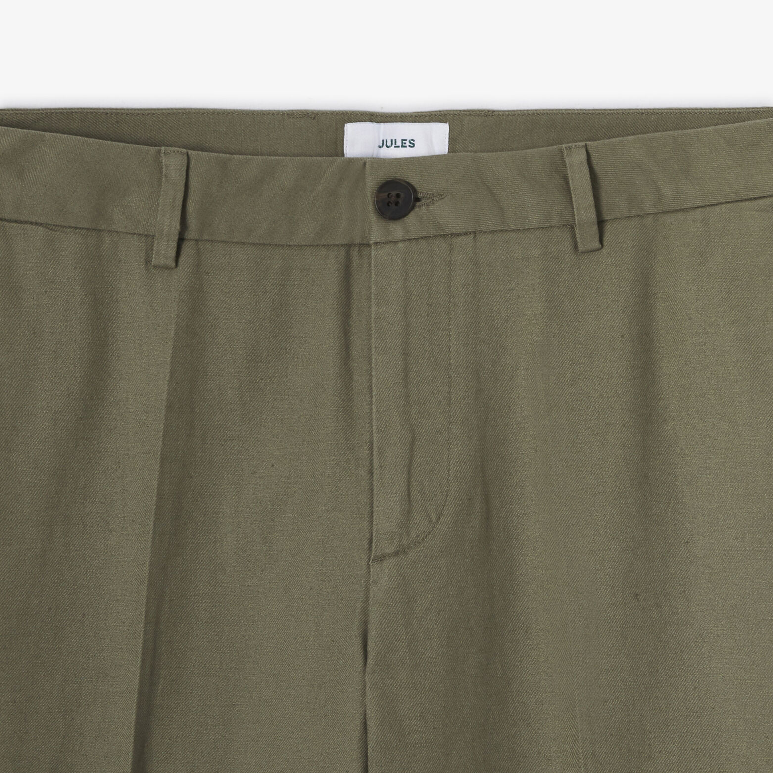 Pantalon droit m&eacute;lange coton lin