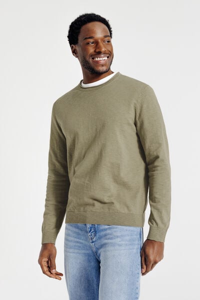 Pull col rond finition roulott&eacute;e