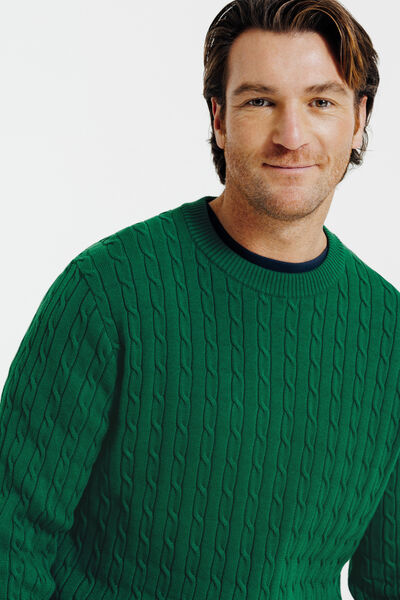 Pull col rond torsad&eacute;