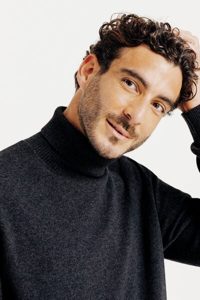 Pull col roul&eacute; m&eacute;rinos cachemire