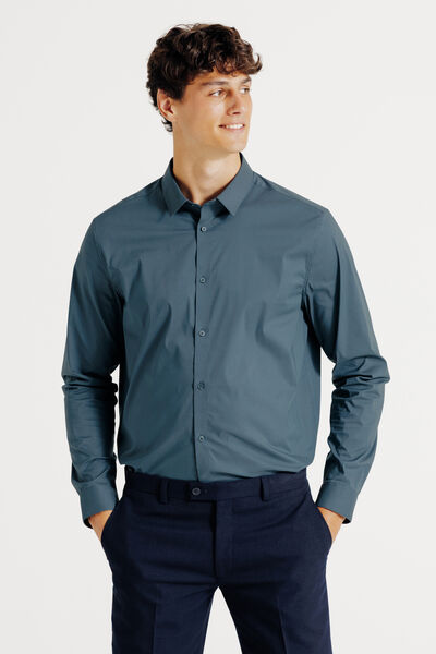 Chemise regular unie coton