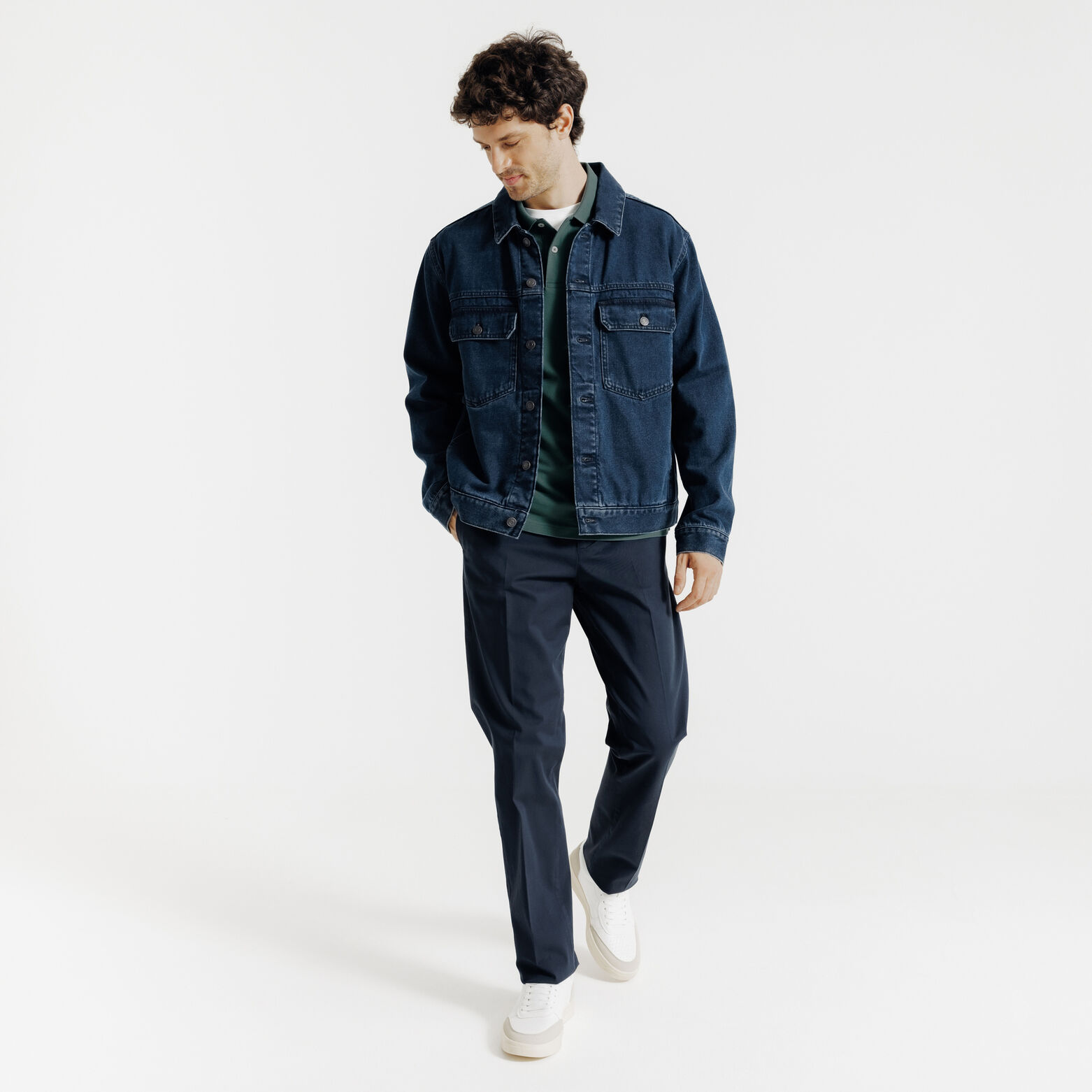 Polo manches longues piqu&eacute; uni