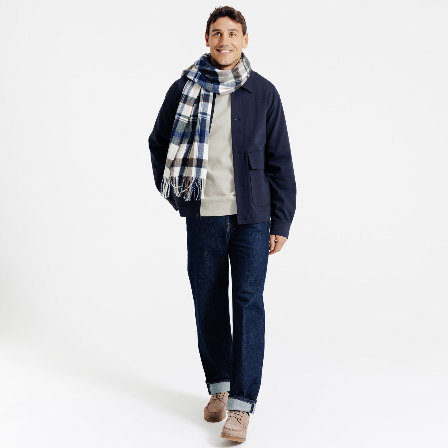 Sweat col rond gaufr&eacute;